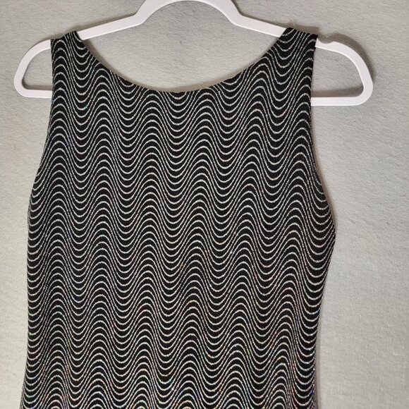 Vintage Ronni Nicole Dress Sz 10 Rainbow Sparkle Backless Party Slinky Black - Picture 6 of 11